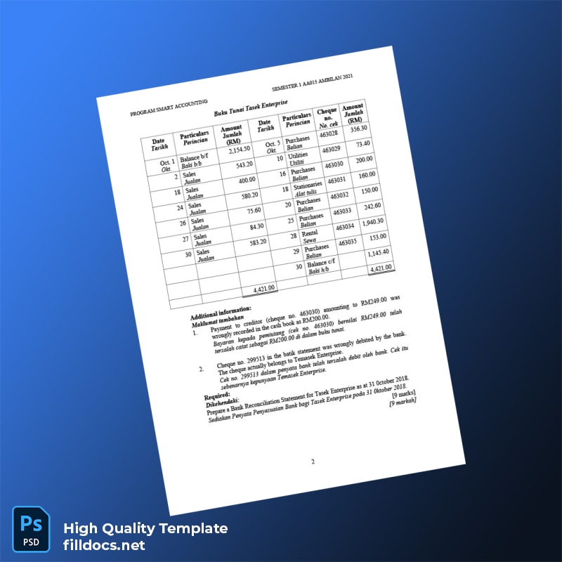 Malaysia Template in Word and PDF formats page 2