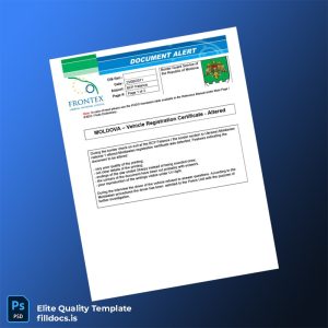 Fillable Moldova Border Guard Service Vehicle Registration Certificate Template - Word/PDF Template Preview