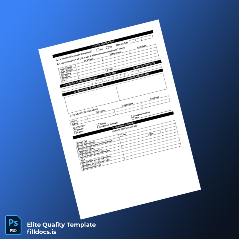 Fillable Nepal Inland Revenue Office Business Registration Certificate Template in Word and PDF formats page 3 Page Preview - FillDocs