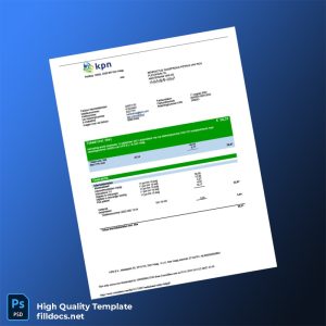 Netherlands KPN B V Editable Utility Bill Template in Word and PDF formats