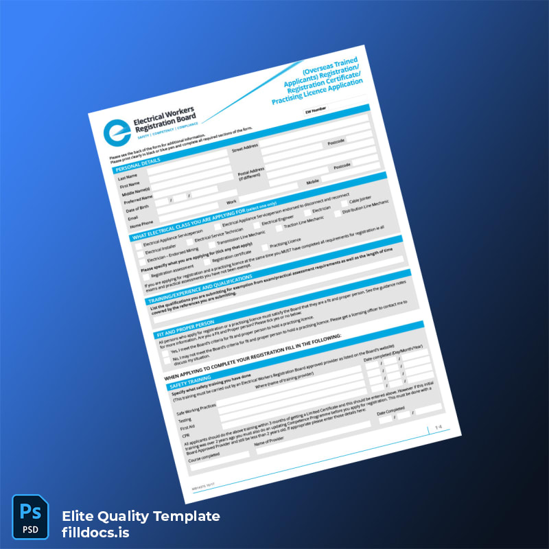 Fillable New Zealand Electrical Registration License Application for Overseas Applicants Template in Word and PDF formats page 5 Page Preview - FillDocs