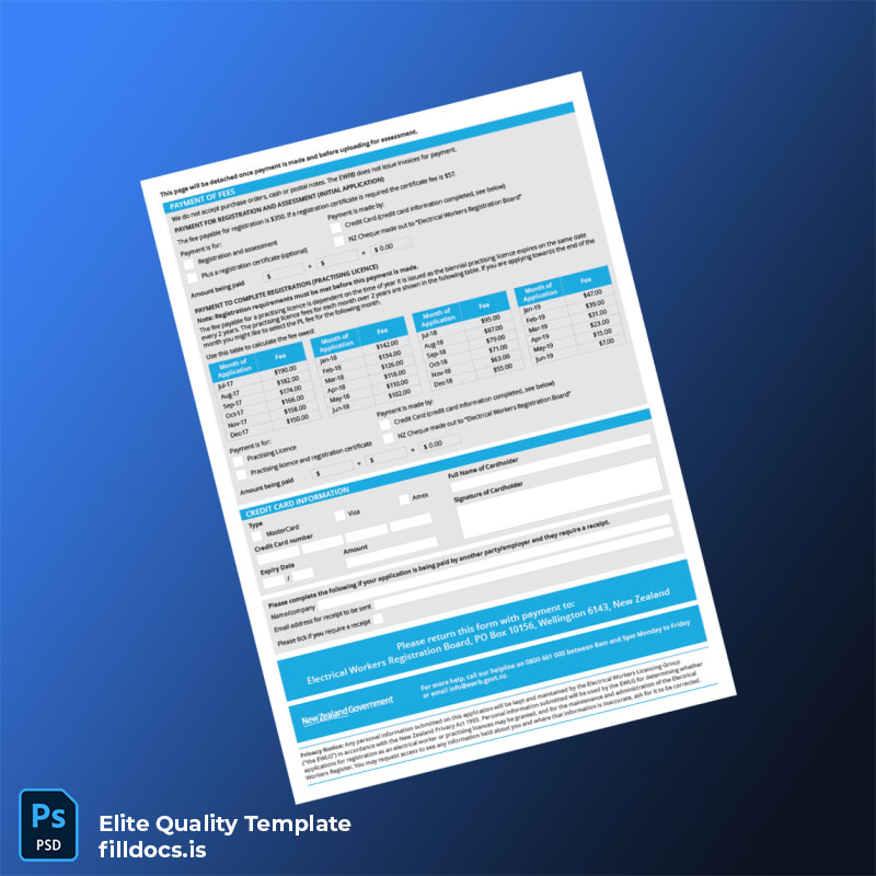 Fillable New Zealand Electrical Registration License Application for Overseas Applicants Template in Word and PDF formats page 7 Page Preview - FillDocs
