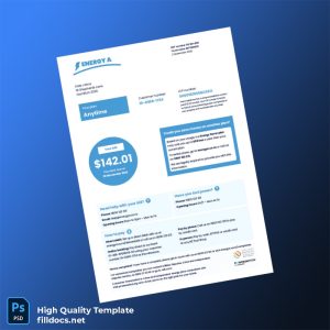 New Zealand EnergyA Editable Electricity Bill Template in Word and PDF formats