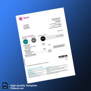 New Zealand Spark New Zealand Trading Ltd Editable Billing Summary Template in Word and PDF formats