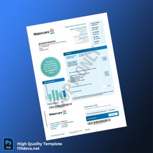 New Zealand Watercare Services Editable Water Bill Template in Word and PDF formats