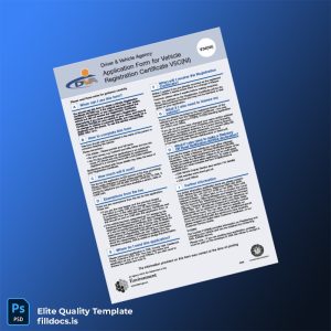 Fillable Northern Ireland Driver Vehicle Agency Vehicle Registration Certificate Application Form Template - Word/PDF Template Preview - FillDocs