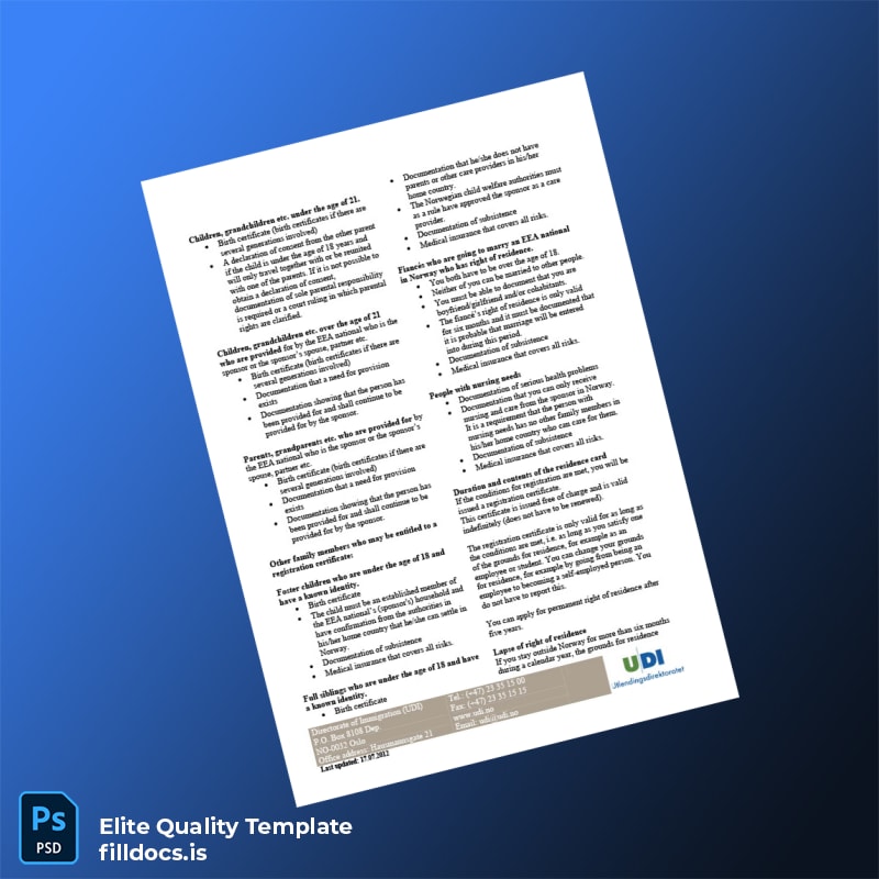 Fillable Norway Police Registration Certificate Template in Word and PDF formats page 3 Page Preview - FillDocs