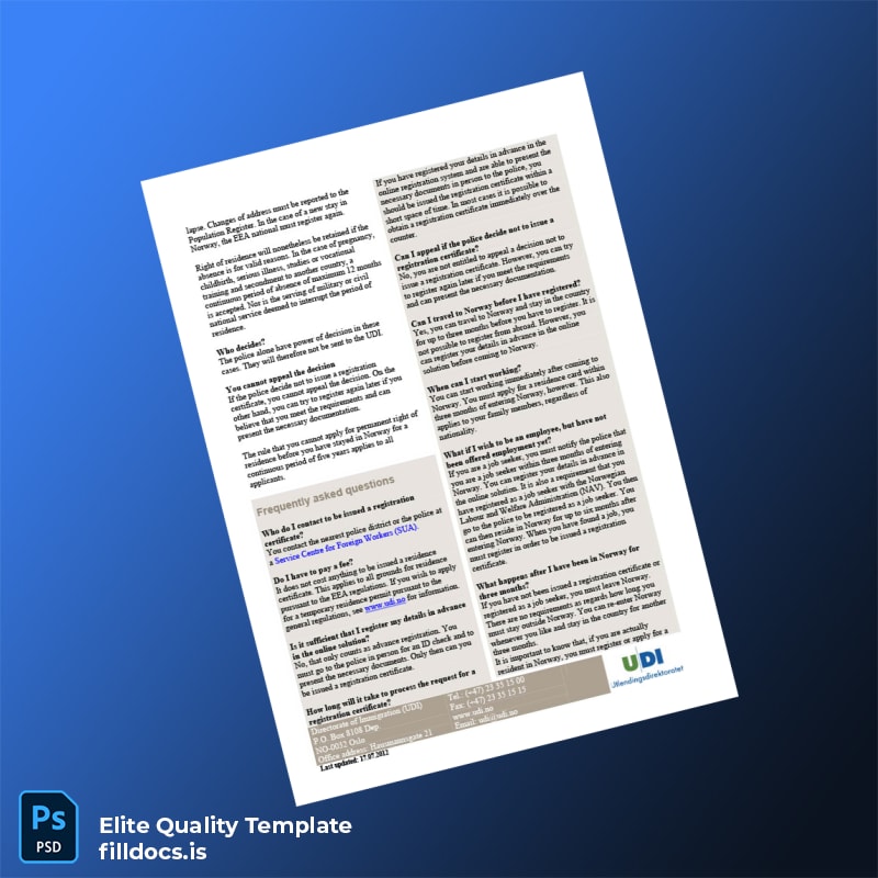 Fillable Norway Police Registration Certificate Template in Word and PDF formats page 4 Page Preview - FillDocs