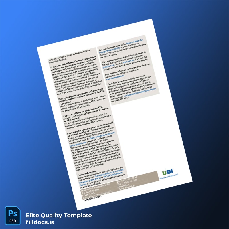 Fillable Norway Police Registration Certificate Template in Word and PDF formats page 5 Page Preview - FillDocs