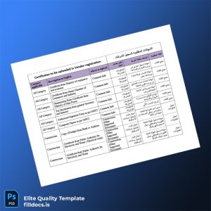 Fillable Oman Ministry of Commerce and Economy Vendor Registration Certificates List Template - Word/PDF Template Preview - FillDocs