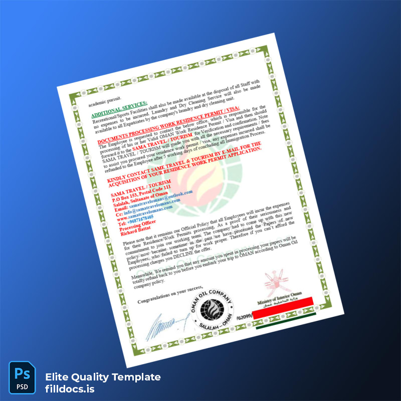 Fillable Oman Oman Oil Company Employment Verification Letter Template in Word and PDF formats page 4 Page Preview - FillDocs