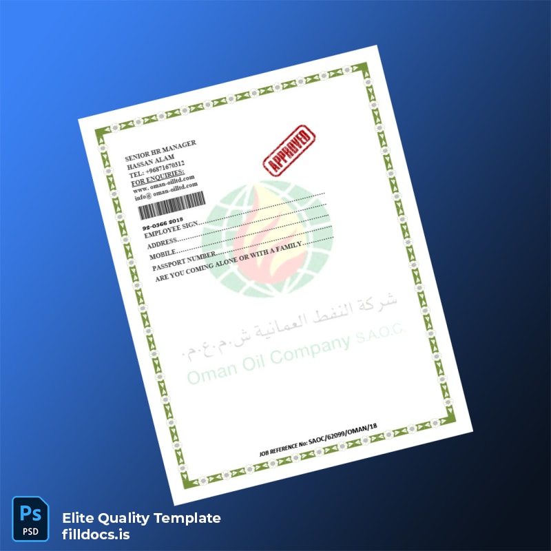 Fillable Oman Oman Oil Company Employment Verification Letter Template in Word and PDF formats page 5 Page Preview - FillDocs