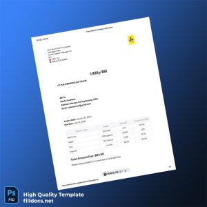 PLN Editable Utility Bill Template in Word and PDF formats