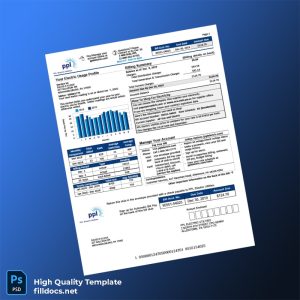 PPL Electric Utilities Editable Electricity Bill Template in Word and PDF formats