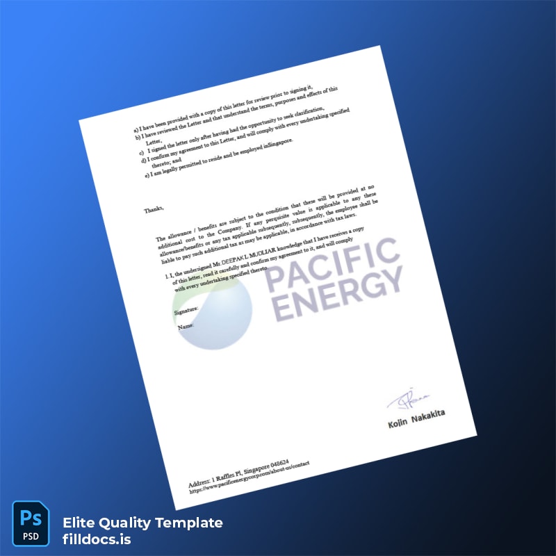 Fillable Pacific Energy Employment Verification Letter Template in Word and PDF formats page 7 Page Preview - FillDocs