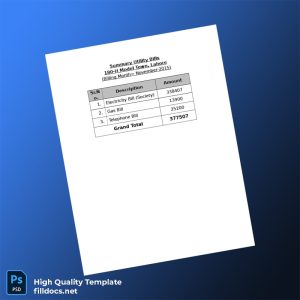 Pakistan 180-H Model Town Editable Utility Bill Template in Word and PDF formats