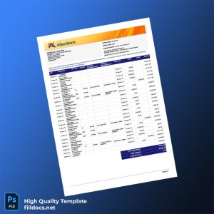 Pakistan Allied Bank Limited Editable Bank Statement Template in Word and PDF formats