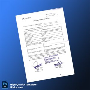 Pakistan Allied Bank Statement Template in Word and PDF formats