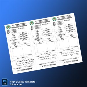 Pakistan DHA Lahore Multan Chapter Editable Payment Challan Template in Word and PDF formats
