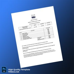 Pakistan Defence Housing Authority Lahore Editable Utility Bill Template in Word and PDF formats