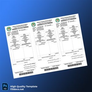 Pakistan Defence Housing Authority Multan Editable Challan Receipt Template in Word and PDF formats