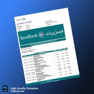 Pakistan Faysal Bank Limited Editable Bank Statement Template in Word and PDF formats