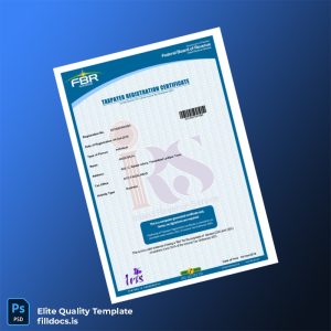 Fillable Pakistan Inland Revenue Service Tax Registration Certificate Template - Word/PDF Template Preview - FillDocs