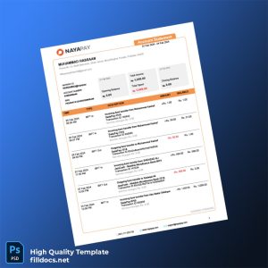 Pakistan NayaPay Account Statement Template in Word and PDF formats