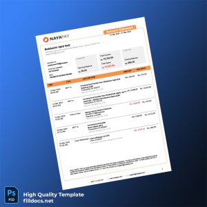 Pakistan NayaPay Bank Statement Template in Word and PDF formats