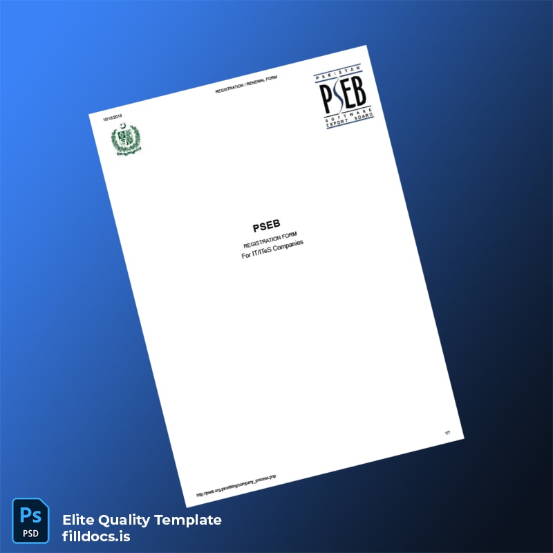 Fillable Pakistan PSEB Registration Renewal Form Template - Word/PDF Template Preview - FillDocs