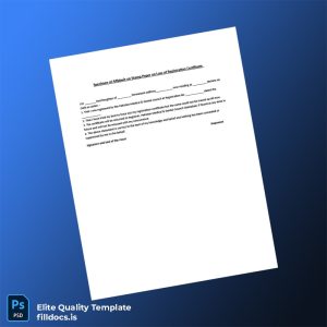 Fillable Pakistan Pakistan Medical Dental Council Duplicate Affidavit Loss of Registration Certificate Template - Word/PDF Template Preview