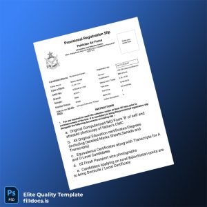 Fillable Pakistan Provisional Registration Certificate Template - Word/PDF Template Preview - FillDocs