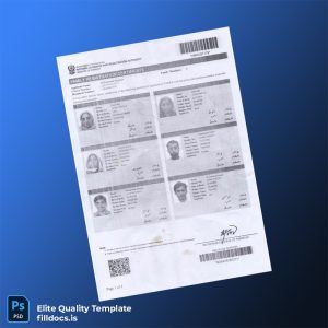 Fillable Pakistan Registrar General Family Registration Certificate Template - Word/PDF Template Preview