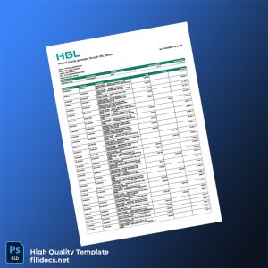 Pakistan UBL Account Statement Template in Word and PDF formats