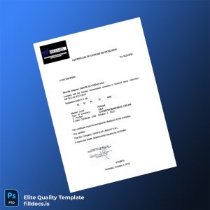 Fillable Peru Certificate of Sanitary Registration Template - Word/PDF Template Preview - FillDocs