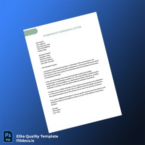 Fillable Pharmacist Experience Letter Template - Word/PDF Template Preview - FillDocs