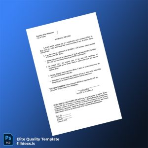 Fillable Philippines Department of Trade and Industry Affidavit of Loss Template - Word/PDF Template Preview - FillDocs