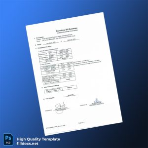 Philippines NHVS Site Engineer Editable Utility Bill Template in Word and PDF formats