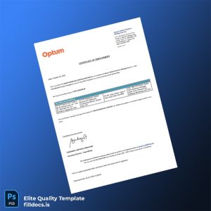 Fillable Philippines Optum Global Solutions Employment Verification Letter Template - Word/PDF Template Preview - FillDocs