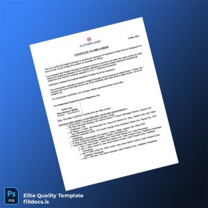 Fillable Philippines Sutherland Global Services Employment Verification Letter Template - Word/PDF Template Preview - FillDocs