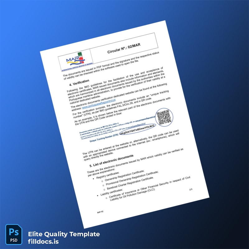 Fillable Portugal International Shipping Register of Madeira Business Registration Certificate Template in Word and PDF formats page 2 Page Preview - FillDocs