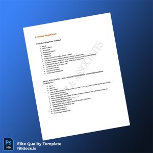 Fillable Promoter Registration Certificate Template - Word/PDF Template Preview