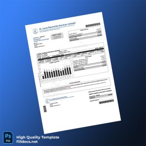 Saint Lucia St Lucia Electricity Services Limited Editable Electricity Bill Template in Word and PDF formats