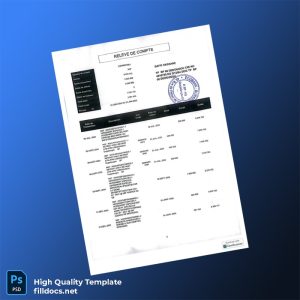 Senegal Bank Statement Template in Word and PDF formats