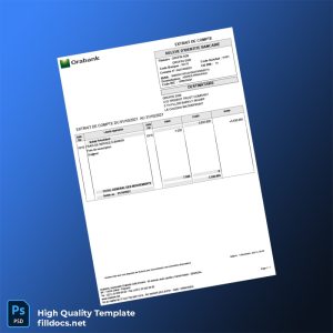 Senegal Orabank Bank Statement Template in Word and PDF formats