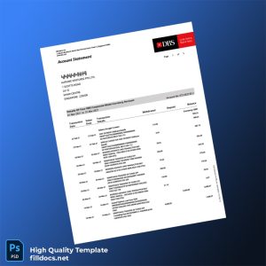 Singapore DBS Account Statement Template in Word and PDF formats