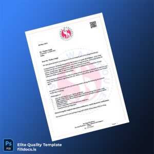 Fillable Singapore Joo Seng Warehouse Employment Verification Letter Template - Word/PDF Template Preview - FillDocs