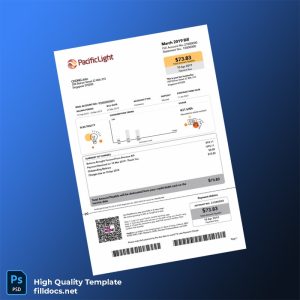Singapore PacificLight Energy Pte Ltd Editable Electricity Bill Template in Word and PDF formats