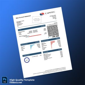 South Africa Crestina Bank Statement Template in Word and PDF formats