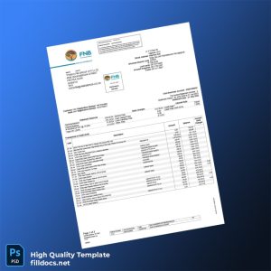 South Africa FNB Bank Statement Template in Word and PDF formats